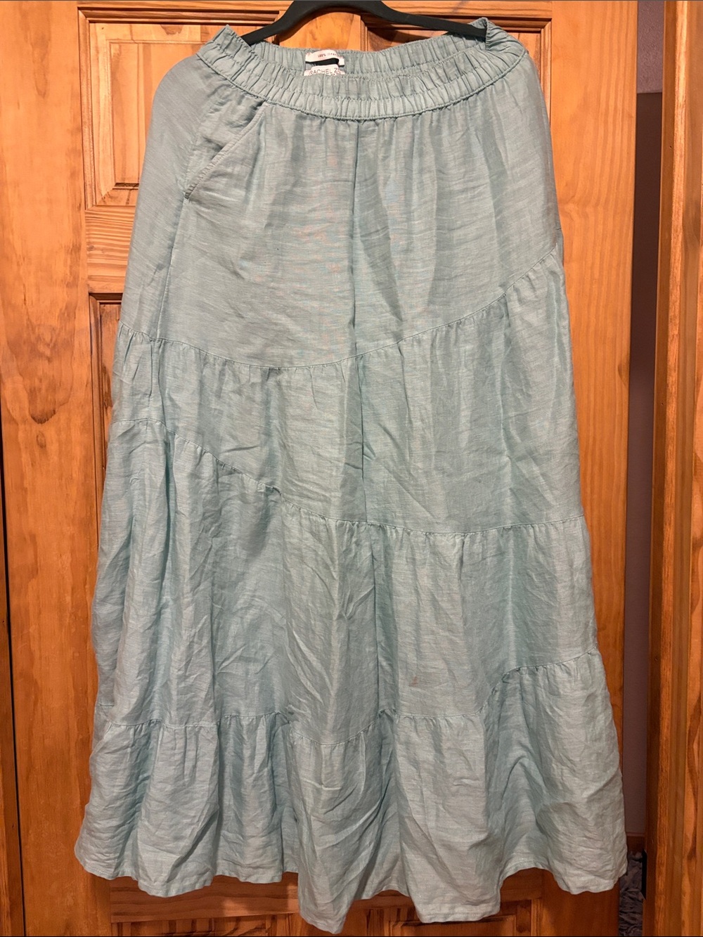 Rachel Zoe Pale Blue Tiered Maxi Skirt